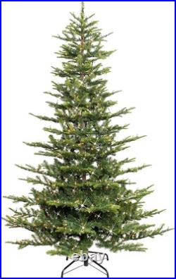 Puleo International 6.5 Foot Pre-Lit Aspen Fir Artificial Christmas Green
