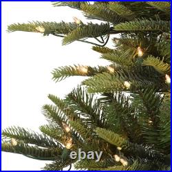 Puleo International 6.5 Foot Pre-Lit Aspen Fir Artificial Christmas Green