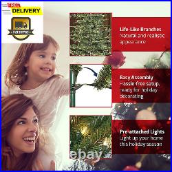 Puleo International 7.5 Foot Pre-Lit Aspen Fir Artificial Christmas Tree with 70