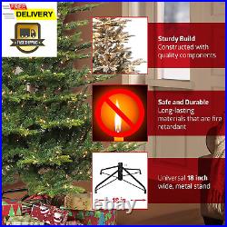 Puleo International 7.5 Foot Pre-Lit Aspen Fir Artificial Christmas Tree with 70