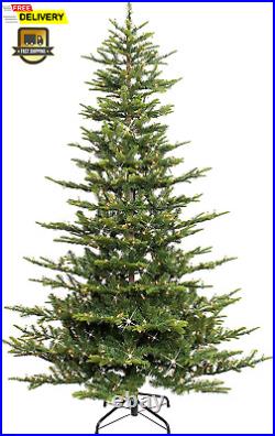 Puleo International 7.5 Foot Pre-Lit Aspen Fir Artificial Christmas Tree with 70