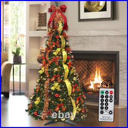 Pull up Christmas Tree Pre Lit with 200 LED Lights 6FT Pop up Christmas Tree USA