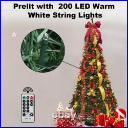 Pull up Christmas Tree Pre Lit with 200 LED Lights 6FT Pop up Christmas Tree USA Pull up Christmas Tree Pre Lit with 200 LED Lights 6FT Pop up Christmas Tree USA