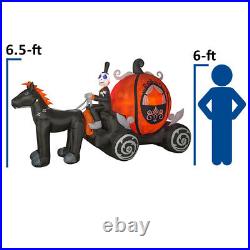Pumpkin Carriage Halloween Inflatable Projection Fire & Ice Light Effect Blow Up