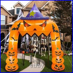 Pumpkin Hallo. 12FT Tall Halloween Inflatables Archway Giant Halloween Arch