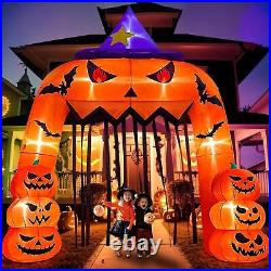 Pumpkin Hallo. 12FT Tall Halloween Inflatables Archway Giant Halloween Arch