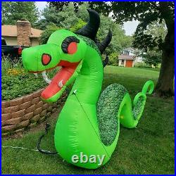 Pumpkin Hollow Giant Inflatable Serpent Dragon + Fog Effect Halloween Decoration