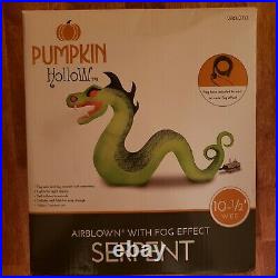 Pumpkin Hollow Giant Inflatable Serpent Dragon + Fog Effect Halloween Decoration