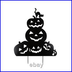 Pumpkins & Cat 49.5 Metal Silhouette Yard Décor