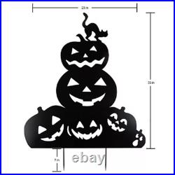 Pumpkins & Cat 49.5 Metal Silhouette Yard Décor