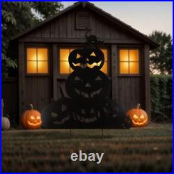 Pumpkins & Cat 49.5 Metal Silhouette Yard Décor