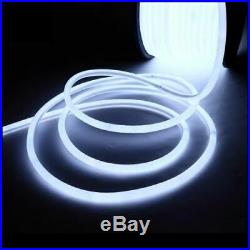 Pure White 360 Degree LED Neon Rope Light DIY AD Sign Home Decor Outdoor 110V US