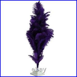 Purple Ostrich Feather Christmas Tree Real Bird Feather Branches Stand Included