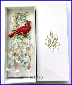 QVC Kirks Folly Cardinal & Crystal Aurora Borealis Silvertone Ornament