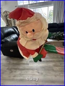 RARE 2008 Gemmy Christmas Teeter Totter Santa Reindeer 6ft Animated Decor Works