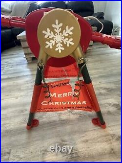 RARE 2008 Gemmy Christmas Teeter Totter Santa Reindeer 6ft Animated Decor Works