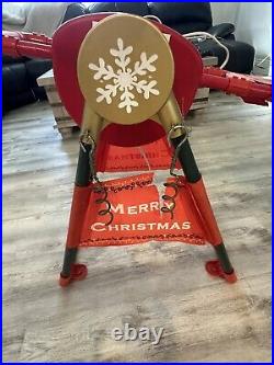 RARE 2008 Gemmy Christmas Teeter Totter Santa Reindeer 6ft Animated Decor Works