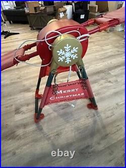RARE 2008 Gemmy Christmas Teeter Totter Santa Reindeer 6ft Animated Decor Works