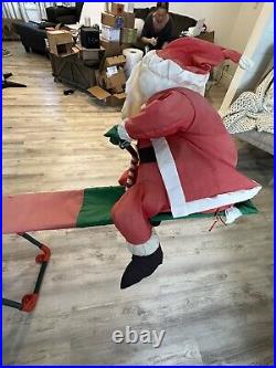 RARE 2008 Gemmy Christmas Teeter Totter Santa Reindeer 6ft Animated Decor Works