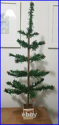 RARE ANTIQUE VINTAGE 1900 -1930′s GOOSE FEATHER CHRISTMAS / XMAS TREE 27 / 68cm