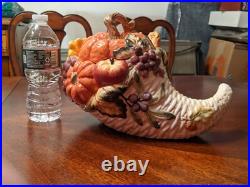 RARE BICO 9-Piece Fall Harvest Pumpkin Ceramic Decor Collection Cornucopia