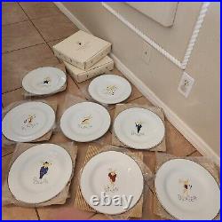 RARE BOX S/8 Pottery Barn Reindeer 11 dinner plates SET OF 8 JAPAN