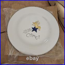 RARE BOX S/8 Pottery Barn Reindeer 11 dinner plates SET OF 8 JAPAN