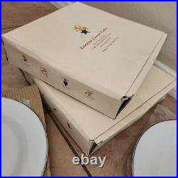 RARE BOX S/8 Pottery Barn Reindeer 11 dinner plates SET OF 8 JAPAN