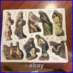 RARE Berkley Jensen 16-Piece Porcelain Handmade Painted Nativity Set Christmas