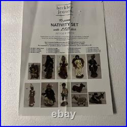 RARE Berkley Jensen 16-Piece Porcelain Handmade Painted Nativity Set Christmas