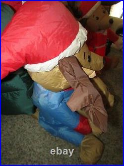 RARE Christmas Inflatable Santa Claus Reading to Dogs Pets Gemmy