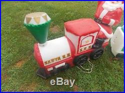 RARE Empire Santa Vintage Train With Tender Blow Mold Christmas Lawn Decor