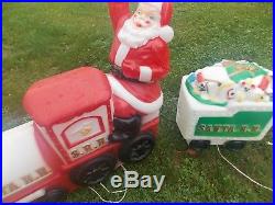 RARE Empire Santa Vintage Train With Tender Blow Mold Christmas Lawn Decor