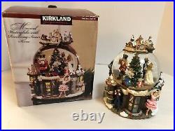 RARE LARGE Kirkland Christmas Nutcracker Musical Lighted Rotating Snow Globe