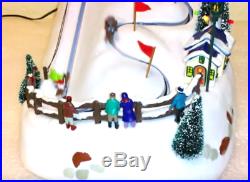RARE NEW Mr Christmas Winter Wonderland Ski Slalom Action/Light Music Box
