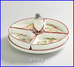 RARE NEW Pottery Barn Forest Gnome Lazy Susan condiment serving platter dish
