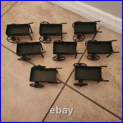 RARE NEW S/8 Pottery Barn Wheelbarrow Placecard Holders Rustic Metal