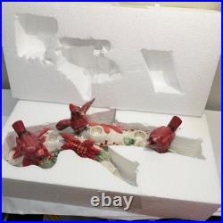 RARE NIB Fitz and Floyd Cardinal Christmas 3-Light Candelabra Retired Mint Cond