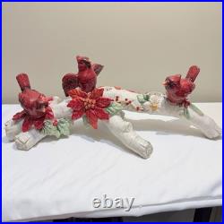 RARE NIB Fitz and Floyd Cardinal Christmas 3-Light Candelabra Retired Mint Cond
