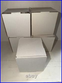 RARE NIB LOT 5 Mia White/Gold Poland Handblown Glass Ornaments (12288)