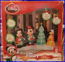 RARE New Gemmy Disney Mickey Minnie Pluto Inflatable Airblown Lightshow in Box