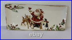 RARE Pier 1 Winter’s Wonder Ceramic Platter 14 Holiday Santa Reindeer Tray