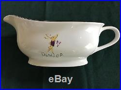 RARE! Pottery Barn Reindeer Gravy Boat Bowl, Dancer, MINT in original box