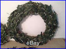 RARE Retired Potterybarn Bayleaf Extra Large 36 Round Wreath FREE SHIPPING