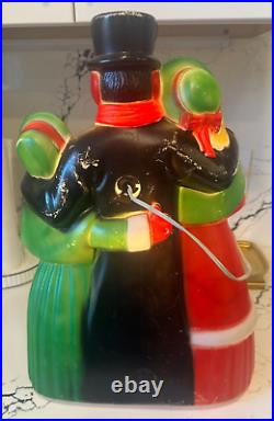 RARE Victorian Christmas Carolers plastic blow mold 18 inch Withlight cord NICE