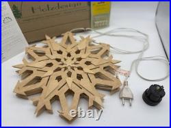 RATAGS Holzdesign Lighted Wooden Snowflake Lamp German Erzgebirge With