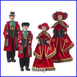 RAZ Import 18 Carolers Set/4 Red Green Gold Beautiful! Christmas NEW 4022104