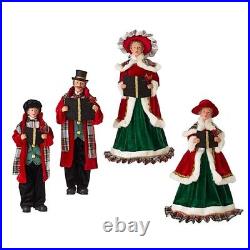 RAZ Imports 4-Piece Red & Green Plaid Carolers Set Holiday Must-Have
