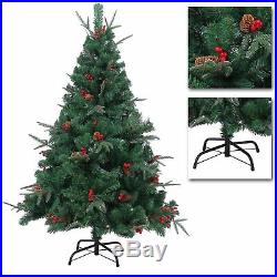 REALISTIC Artificial Christmas Tree Pre Decorated Pine Cones Barries Frozen Tips