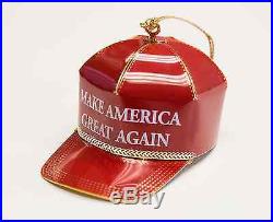 REAL 24K Gold Donald Trump Make America Great Again Red Hat Christmas Ornament